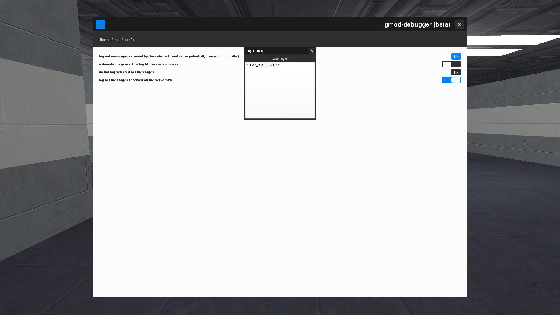 In-game configuration